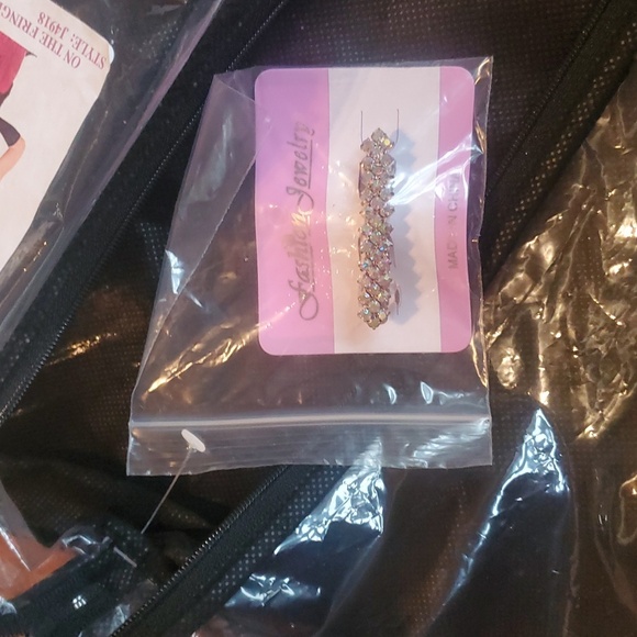 Curtain Call Purple and Black Fringe Dress Costume With Hair Accessory NWT Sz 14 - Picture 5 of 13